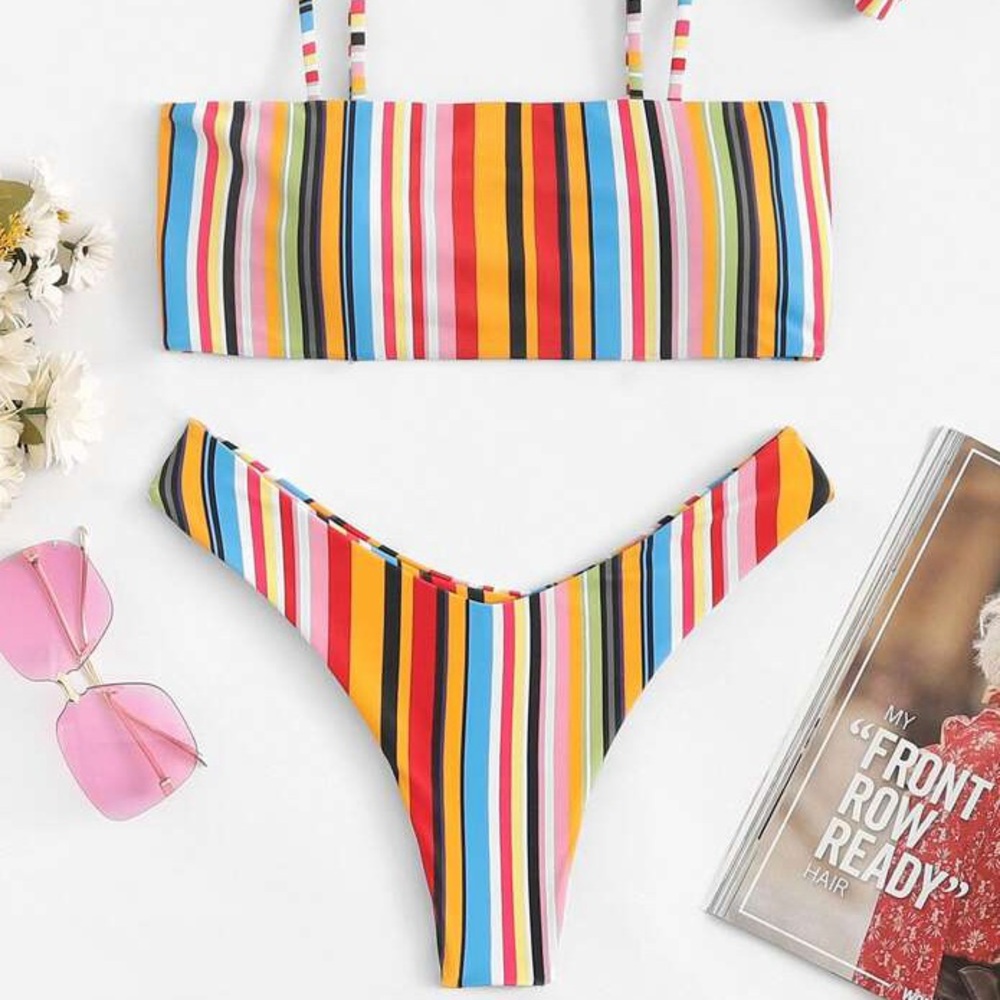 Striped bikini set